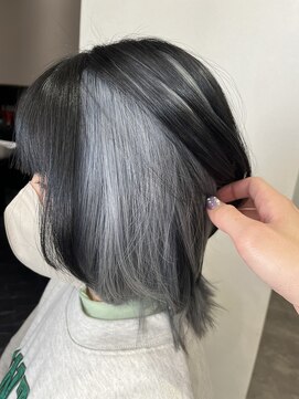 アネラ(Anela) インナーカラー ブラック ホワイトシルバー ［中島］