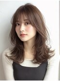 ミディアムレイヤー白髪ぼかしカラー３０代４０代５０代６０代