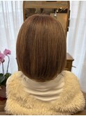 明るめ白髪ぼかしミルクティカラー