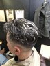 極道パーマ＋メッシュカラー