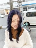 ケアブリーチブルーバイオレット顔周りレイヤーカット韓国ヘア