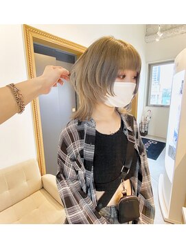 ブランニューロミエ 野田阪神店(Brand new lomie) ミディアムネオウルフ　ハイトーンカラー／ケアブリーチ