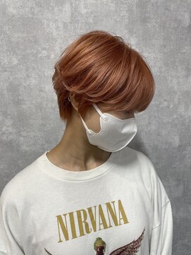 シールドヘアー 沖縄 新都心(C'LD Hair) 【 C’LD 】お客様スタイル_アプリコットピンキーショート