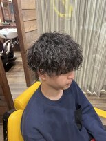 ラボーテイサミヘアーイースト(La.beaut'e ISAMI HAIR EAST)&nbsp;MEN’S HAIRハイライトマッシュパーマ〈理容室〉東浦和メンズ