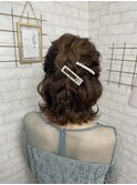 ショートヘアのアレンジハーフアップ♪