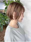 濃いめのミルクティーショートボブ《飯田 淳平》Re:ta Hair