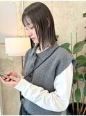 肩上切りっぱなしボブ×地毛風カラー