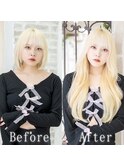 ホワイトブロンド#シールエクステ#韓国#くびれヘア#美髪#小倉