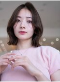 大人かわいい前髪セシルカットココアブラウンフリンジウェーブ