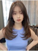 憧れ韓国くびれヘア/顔まわりカットレイヤーカット艶髪黒髪