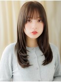 姫カットレイヤーロング黒髪カーキアッシュTc1上尾20代30代40代