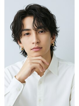 キャンバス バイ ネオリーブ 横浜西口(Canvas by neo.) センターパートスパイラルパーマウルフニュアンスパーマ sk2