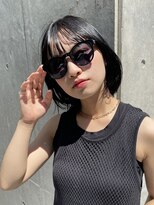 ピークアブー 原宿ハラカド(PEEK-A-BOO) 黒髪ボブくせ毛多毛ロブ外ハネストレートオイル仕上げウェット夏