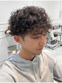 プードルパーマ　メンズヘア　