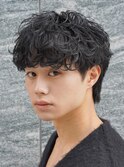 福岡天神ゆるめシャドウパーマメンズマッシュウルフカット緩め