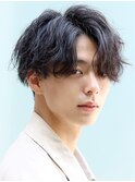 センターパートフェザーパーマフェザーショートツイストパーマ
