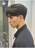 メンズセンターパートウルフセンターパートニュアンスパーマ襟足