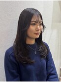 レイヤーカット/艶髪/暗髪カラー