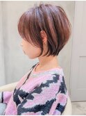 □丸みショートボブ/レイヤー/20代30代40代50代/顔周りカット