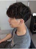 メンズカットパーマツイストスパイラル波巻きナミマキフェザー