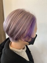 アンサ 長岡天神店(ANSA)&nbsp;【透け感】ペールパープル/フェイスフレーミング/ショートボブ