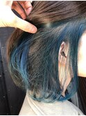 インナーエメラルドブルーボブ