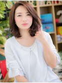 アシンメトリー大人かわいい黒髪グラボブc5川口20代30代40代