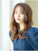 グレーベージュ/前髪パーマ/×韓国ミディアム[大宮]