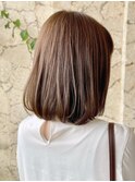 ワンカールボブ/フェミニン/くすみカラー/ニュアンスカラー/小顔