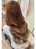 横浜エクステンション/ブラウンベージュグラデーション/長さだし