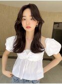 《袴田》セミロングレイヤー チョコレートアッシュ