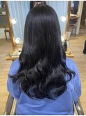 秋冬ブルーグレー　韓国風ロングレイヤー