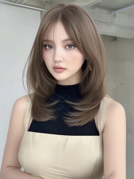 ユーフォリア 渋谷グランデ(Euphoria SHIBUYA GRANDE) 海外レイヤー　オリーブベージュ　顔周りカット　髪質改善MEI