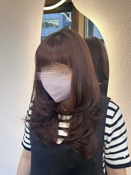 ジーナ センター北(Zina) 似合わせレイヤーカット×ピンクベージュ