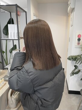 ラボヌールヘアーリアン 川越店(La Bonheur hair Lien) 切りっぱなしなミディアム(縮毛矯正してるよ)