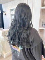 キャアリー(Caary)&nbsp;福山市美容室Caary透明感カラー暗めブルーブラックカラー