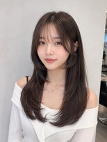 コタ 水戸(COHTA) 韓国風フェイスレイヤー×艶ブラウンロング