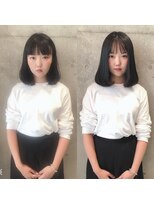 アフィーロ(ACHFILO)&nbsp;シースルーバングの艶感ストレートヘアモカベージュ前髪エクステ