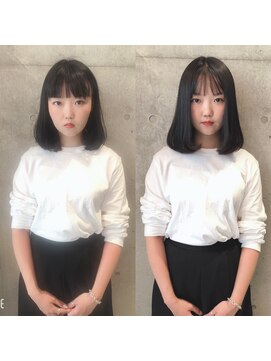 アフィーロ(ACHFILO) シースルーバングの艶感ストレートヘアモカベージュ前髪エクステ