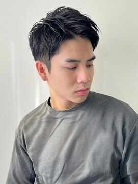 シスタ(SISTA) 【SiSTA】田中黒髪ビジネスツーブロック刈り上げアップバング