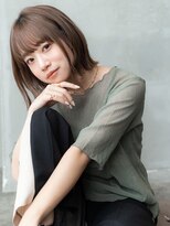 ケアリー 浦和美園(Carelly)&nbsp;大人かわいい前髪セシルカットココアブラウンフリンジウェーブ