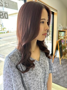 ナチュラル(Natural) 顔周りレイヤー×ピンクカラー