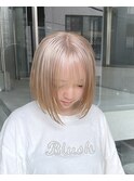 ホワイトベージュミルクティーブロンドケアブリーチハイトーン