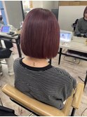 レッドベージュケアブリーチメルティカラー似合わせカット所沢