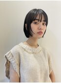 前上がり黒髪ボブ#黒髪#ボブルフ#小顔#ネビージュ#ワンレン