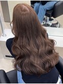 韓国 くびれロング レイヤー ワンホンヘア 小顔前髪