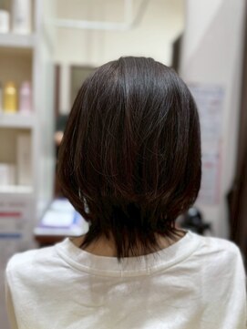 美容室ヒラトヤ 都南店 外ハネくびれハッシュカットボブ*黒髪暗髪20代30代