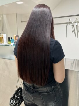 ビーハイブ 仙台駅前店(Behive) ダークレッド/ブリーチ/ロング/20代