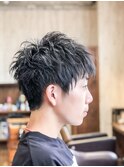 メンズショートカット/アップバング/爽やか/ビジネスショートb