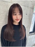 ロングレイヤーハッシュカット髪質改善